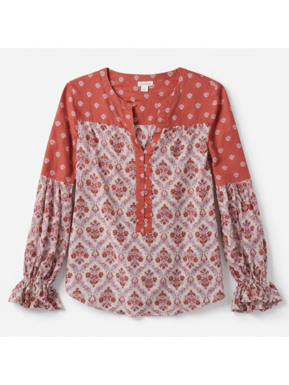 Sundance Women's Long-sleeve Blouse Size‎ S Western Bohemian Mixed Print Hippie